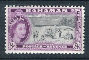 BAHAMAS; 1954 early QEII pictorial issue fine Mint hinged 8d. value