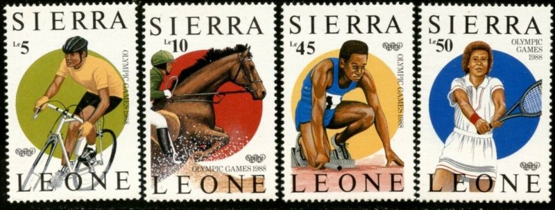 SIERRA LEONE Sc#874-877 1988 Seoul Olympics Complete OG Mint NH