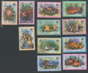 Tuvalu Scott's # 96,101,103-106,108,109-112 Fish -Used