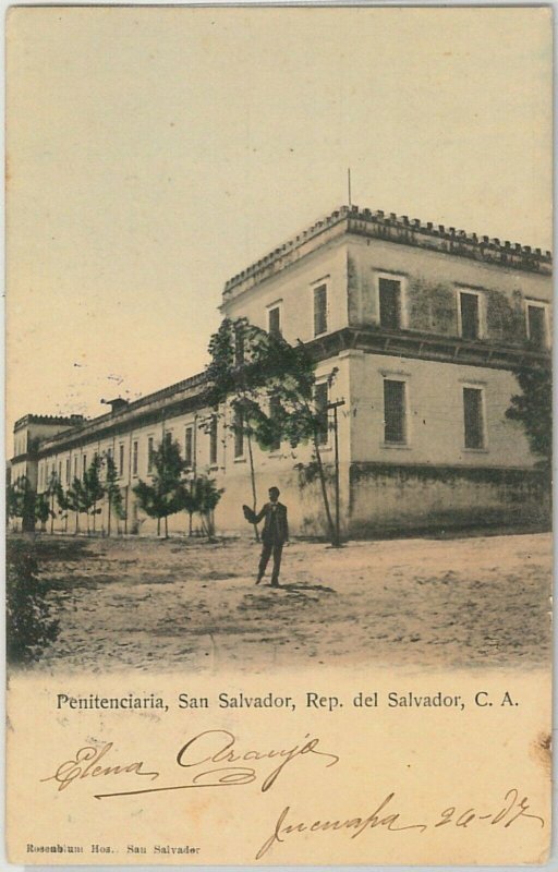 51089 -  EL SALVADOR -  POSTAL HISTORY - POSTCARD to ITALY 1907 - PRISON