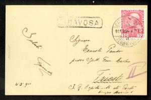 AUSTRIA HUNGARY MARITIME MAIL 1911 Pic Post Card w Hungarian CATTARO-FIUME CXL