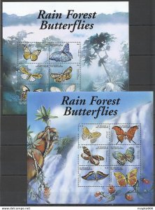 St.Vincent Fauna Rain Forest Butterflies Insects 2Kb ** Stamps Pk304