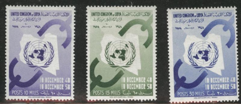 LIBYA Scott 180-182 MNH**  1958 UN set