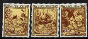 Penrhyn Island 346-9 MNH Christmas, Rembrandt Enravings, Holy Family