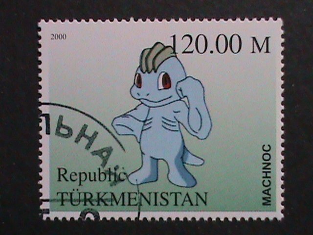 TURKMENISTAN -2000 LOVELY FAMPOUS POKEMON CTO FANCY POSTAL CANCEL VERY FINE