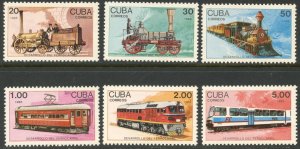 CUBA Sc#3059-3064 1988 Historic Locomotives Complete Set OG Mint NH