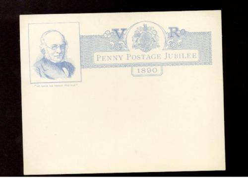 1890 England Penny Postage Jubilee Postal Stationery postcard mint