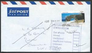 NIUE TO DOMINICA 2003 cover Returned to Sender marking.....................12650