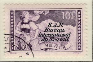 Switzerland Official Int. 1923 10fr Used Stamp Bureau Labor A21P26F5737-