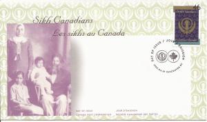 1999 Canada FDC Sc 1786 - Sikh Canadians - The Khanda - 300th anniversary