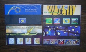 GB 1992 Christmas Europe Paintings 1993 Harrison Presentation Packs MNH