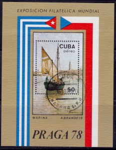 Cuba, 1978, Airmail, Int'l. Stamp Expo PRAGA 78, s/s, Mi#B55, cto,++