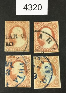 MOMEN: US STAMPS  #11 C.D.S USED LOT #4320