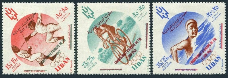 Lebanon CB15-CB17,MNH.Mi 781-783 Olympics Rome-1960.CHAMPIONAT D'EUROPE DE TiR.