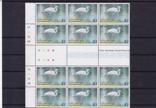 great white heron nevis $3  mint never hinged stamps ref r15023