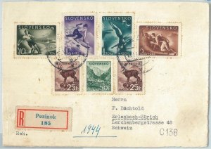 72993 - SLOVENIA - Postal History - STAMPS on cover: SPORT Skiing FOOTBALL  1944