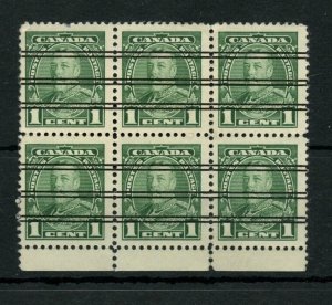 ?W-217  BAR  PRECANCEL 1c block of 6, Cat $12 used Canada