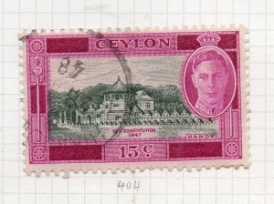 Ceylon 1947 GVI Early Issue Fine Used 15c. NW-206770