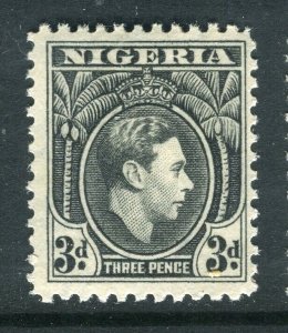 NIGERIA; 1938 early GVI portrait issue fine Mint hinged Shade of 3d. value