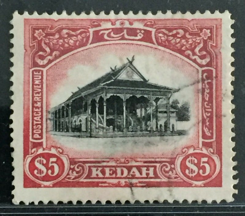 Malaya 1921-26 Kedah $5 MSCA Used SG#40 M2361