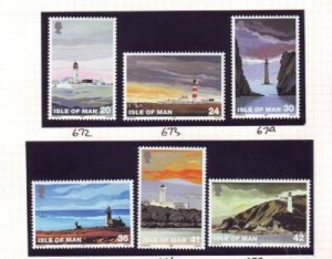 Isle of Man  Sc 666-671 1996 Lighthouse stamp set mint NH