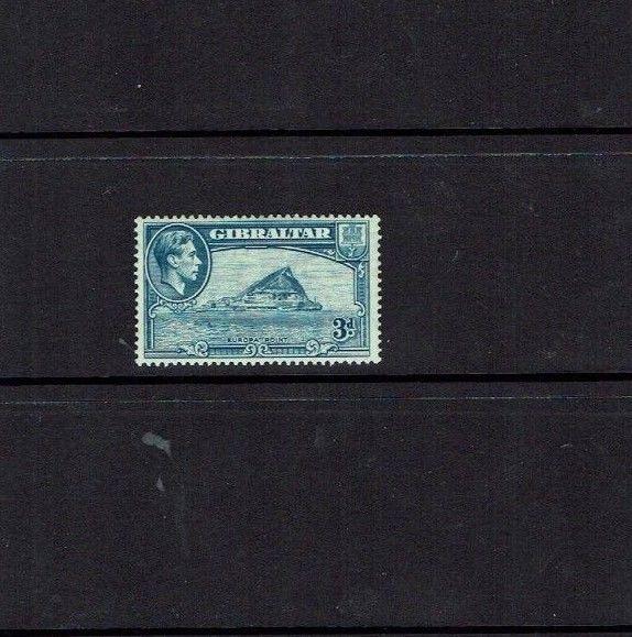 Gibraltar: 1938, 3d light-blue, SG 125, perf 13.5. very lightly hinged mint. 