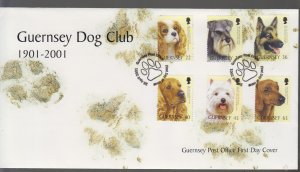 Guernsey 2001 'The Dog Club set of 6,  on FDC