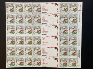 1992 Sheet of American Lung Association Christmas Seals