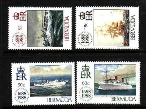 Bermuda-Sc#541-4- id6-unused NH set-Ships-Lloyd's List-1988-please note ...