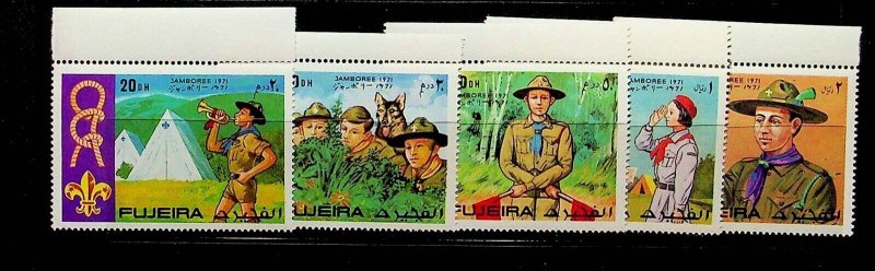 FUJEIRA Mi 679-83 NH ISSUE OF 1971 - SCOUTS - (SC1)