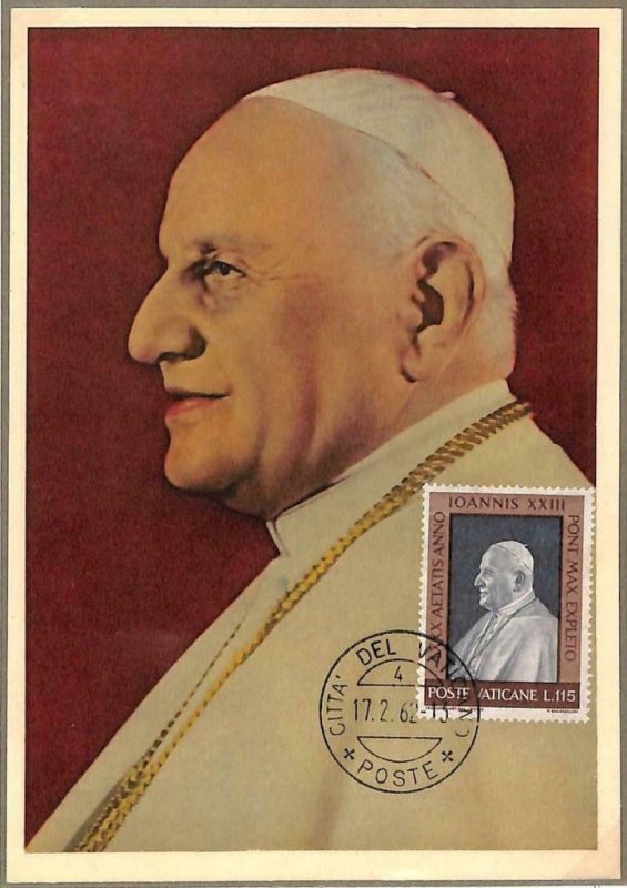 90082 - VATICAN - Postal History - MAXIMUM CARD - POPE JOHN XXIII  1962