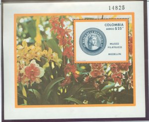 Colombia #C635 Unused Souvenir Sheet (Flora)