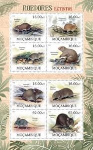 Mozambique - Extinct Rodents - 8 Stamp  Sheet - 13A-1010