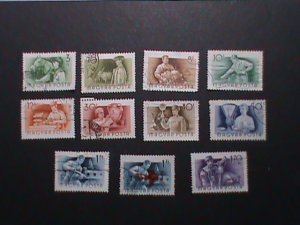 ​HUNGARY-1955 STAMPS-HUNGARIAN'S VARIOUS OCCUPATIONS USED STAMPS VERY FINE