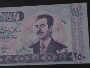 ​IRAQ CENTRAL BANK OF IRAQ-250 DINARS-UN- CIRCULATED BANK NOTE-VF PATERM #2