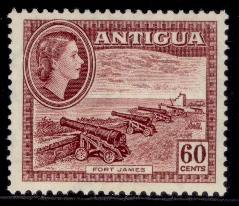 ANTIGUA QEII SG131, 60c maroon, M MINT. Cat £13. 