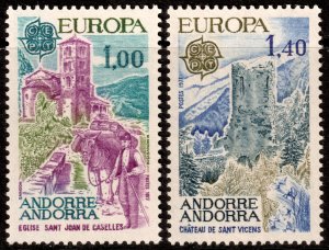 Andorra (French) #254-255  MNH - Europa Castles (1977)