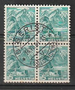 1936 Switzerland - Sc 228 - used VF - Block of 4 - Mt Pilatus