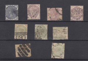 GB QV 1883/84 Lilac & Grey Set SG187/196 Fine Used (9d Fault) BP12064