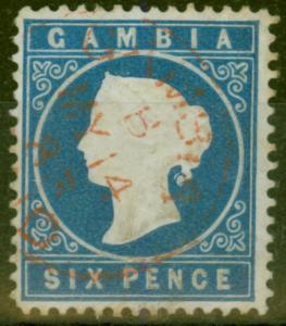 Gambia 1880 6d Dp Blue SG17A Fine Used