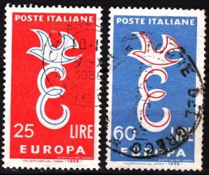 ITALY 1958 EUROPA. Complete set, Used