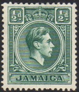 Jamaica 1938 ½d blue-green MH