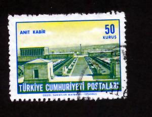 Turkey 1963 Scott 1574 used - 50k, Ataturk's Mausoleum
