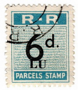 (I.B) Rhodesia Railways : Parcels Stamp 6d