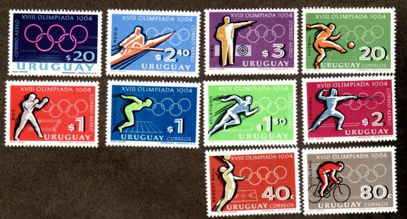 Uruguay # 722-725, C276-C281 Mint Olympics!