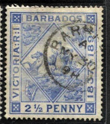 STAMP STATION PERTH -Barbados #84 Victoria Jubilee - Used Wmk.1 CV$1.50