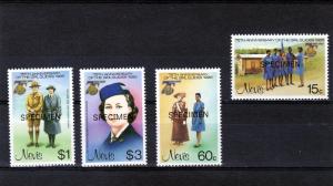 Nevis 1985 Sc# 423-6  75th Girl Guides set ovpt.Specimen