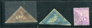 Cape of Good Hope 1853 Sc 1 and 2 1865 Sc 18b Used 8422