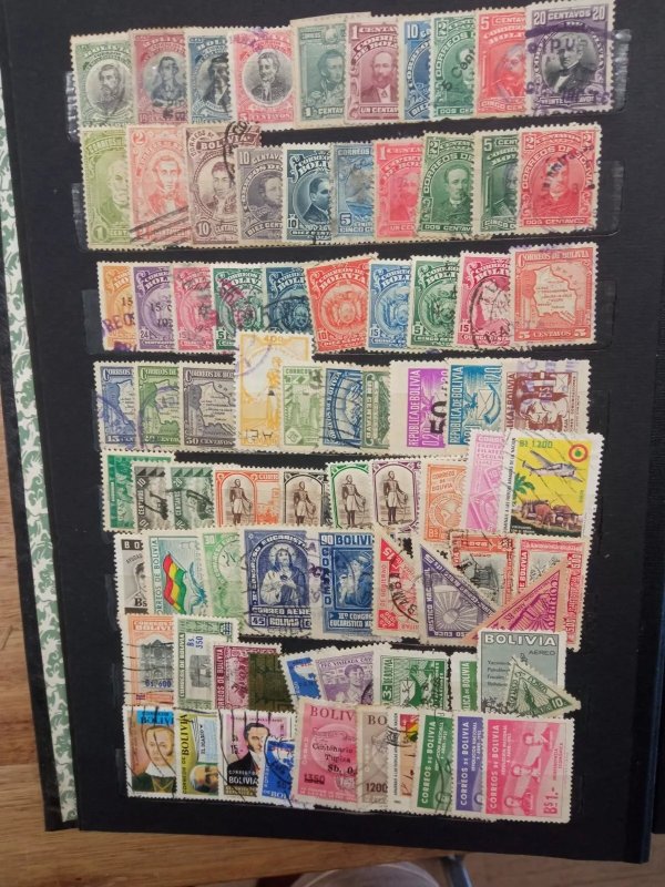 Extensive Collection of +3000 Latin American used Stamps in stockbook variety