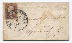 1860s miaden Creek PA double circle postmark #65 cover [h.4612]